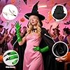 Bryndo Wicked Witch Costume Accessories Set for Women, Witch Fancy Dress with Cape Witches Hat Green Gloves with Claws Wicked Glasses for Halloween Cosplay Dress Up #3