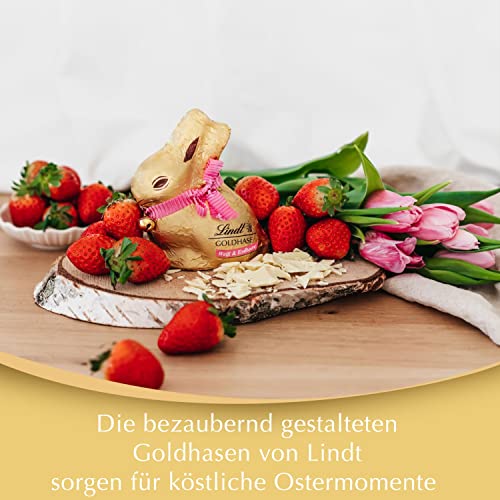 Lindt Schokolade GOLDHASE | 100 g GOLDHASE | Weiße Premium Schokolade mit Erdbeerstückchen in Hasenform zu Ostern… – Bild 4