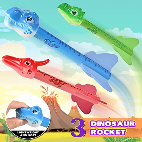 Uustar Rocket Launcher For Kids With 3 Foam Dinosaurs Stomp Launch Pad, Outside Toys For Kids Ages 4-8, Birthday Gifts Or Toys For 3-12 Year Old Boys Girls #TOP4