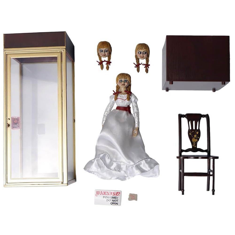 Zhongkaihua Figura de acción Ultimate Annabelle de 13 cm, modelo de terror con vitrina, decoración de escritorio para el hogar de Halloween y regalo coleccionable