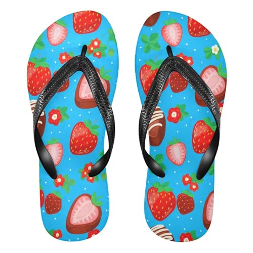 Nander Chocolate Dipped Strawberry Sandal Flip Flops of Men's & Women's,Beach Slippers Flip Flops Shower Shoes