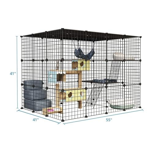 Oneluck Gaiolas para gatos ao ar livre com porta de entrada supergrande, 138 cm C x 104 cm L x 104 c