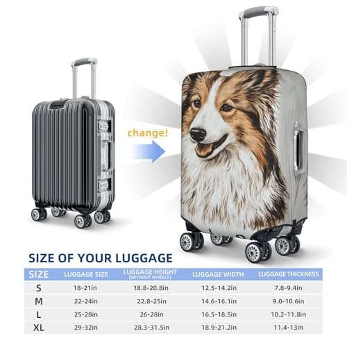 Vintage Sheepdog Wooden Laundry Room Elastic Travel Luggage Covers Dustproof Scratch-Resistant Suitcase Protector Fit 22-24 Inch4
