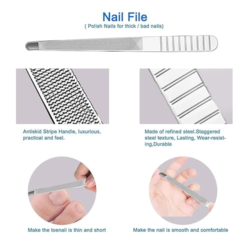 Miniatura 6 de Juego de pinzas profesionales para cutículas, kit de manicura de acero inoxidable - Alicate de cutícula, empujador y cortador de cutículas,