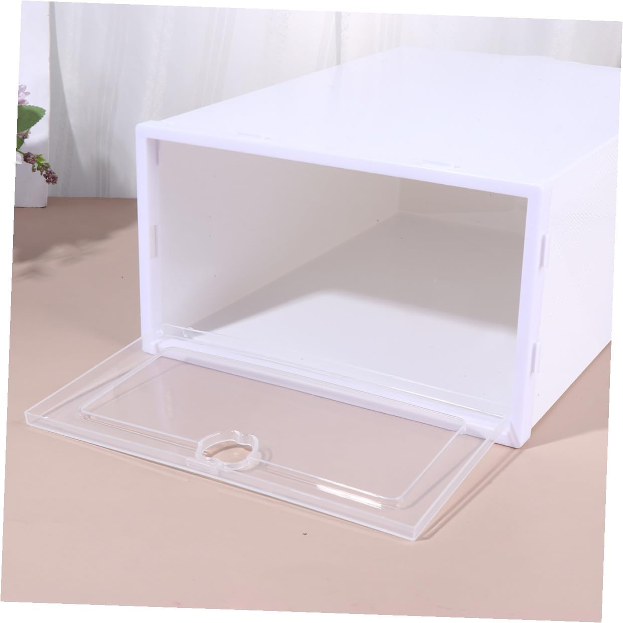 Gadpiparty 6pcs Shoe Box Storage Organizer Thickened Drawer-type Stackable Shoe Holder for High Heels Sneakers Slippers Boots Protective and Space-saving Storage for Closet and Entryway