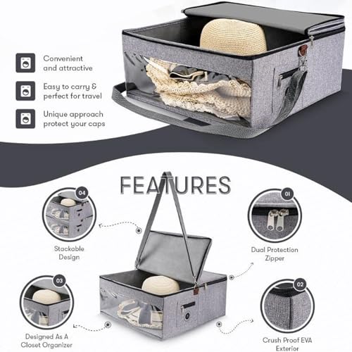 Protégez vos chapeaux écrasés avec cette boîte de rangement pliable anti-poussière