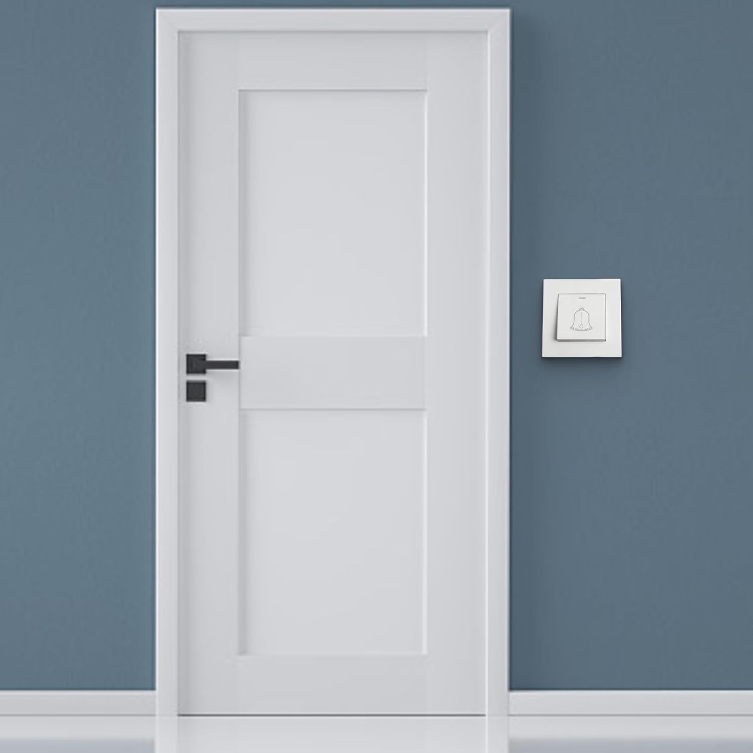 ABS Plastic Wall Doorbell Switch Featuring Push Button Design Suitable for Residential Use and AC220V Electrical Supply