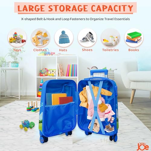 Image of JUNIOR JOE 20 Inch Kids Suitcase with 4 Wheel Travel Trolley Bag (4 Day Trip) (Multicolour-1)
