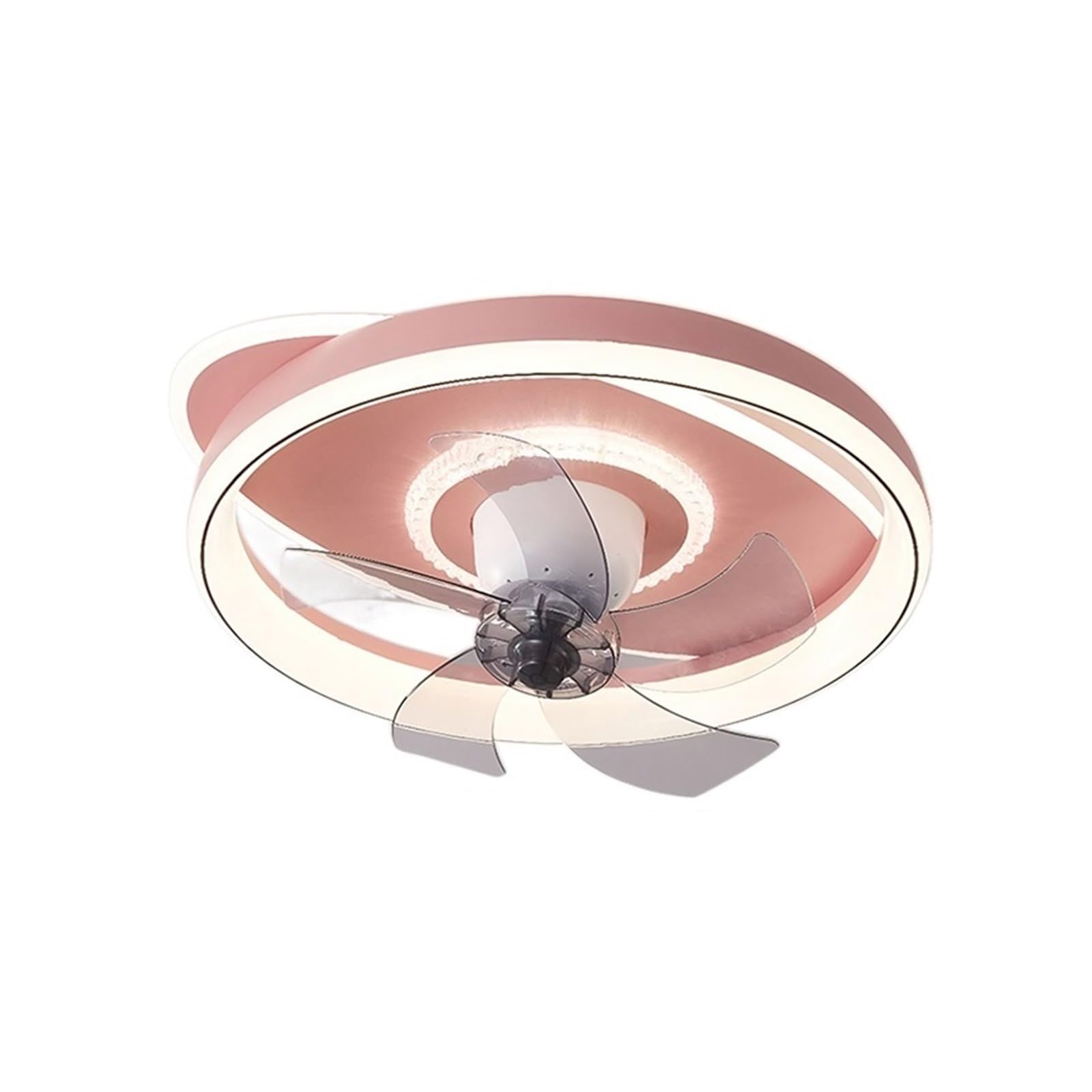 Ventilateur de plafond télécommandé avec éclairage LED rose de 50cm - 8