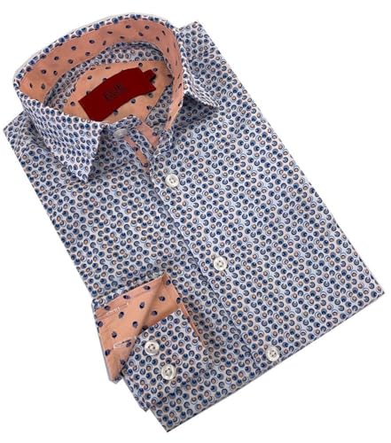 Image of Elieballeh Boys Baby Blue Printed Button Down Shirt | Breathable material