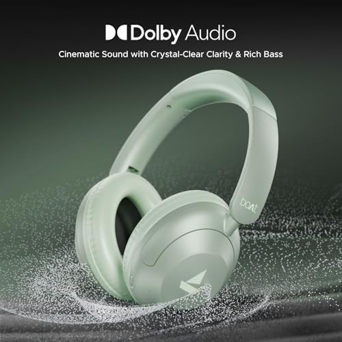 Rockerz 650 Pro, Touch/Swipe Controls, Dolby Audio, 80Hrs Battery, 2Mics ENx, Fast Charge, App Support, Dual Pair, Bluetooth Over Ear Headphones with Mic (Sage Green) — photo 7