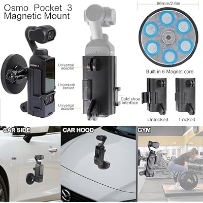 PellKing 21 in 1 Accessories Kit for OSMO Pocket 3 Xtra Muse,Including Hard Shell case,Magnetic mount,Desk base mount,Selfie Stick,Tripod,Chest Mount,Mobile Phone Holder,Screen Protector,Backpack Clip