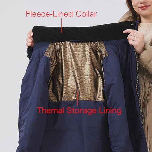 Women's Extra Long Thickened Down Jacket with Thermal Lining,Full Length Winter Puffer Down Coat with Hem Slit4