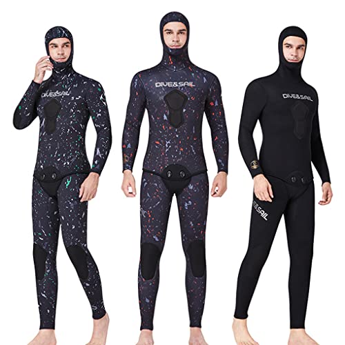 Roupas de mergulho 5 mm com capuz camuflagem CR compressão esponja roupa de banho manga comprida cal