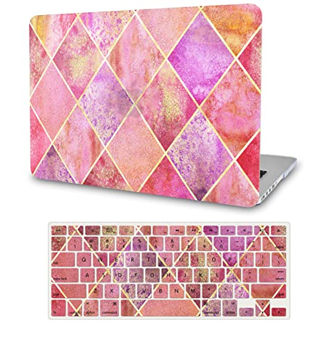 KECC Compatible with MacBook Pro 13 inch Case 2019-2016 with Touch Bar A2159 A1989 A1706 A1708 Protective Plastic Hard Shell + Keyboard Cover (Pink Diamond)