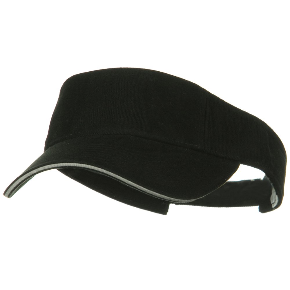 MGProstyle Cotton Twill Washed Sandwich Visor - Black Grey OSFM
