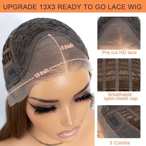 Perruque blonde synthétique 12A sans colle et lace pré-coupée - 6