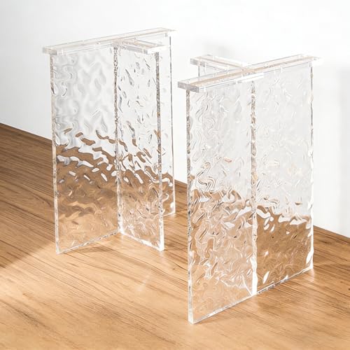 WNGJZZYC Patas de Mesa de Acrílico Transparente de 2cm de Grosor, Juego de 2 Patas de Escritorio Flotantes Decorativas con Degradado, para Sala, Cocina, Dormitorio(40x20x60cm/16x8x24in)