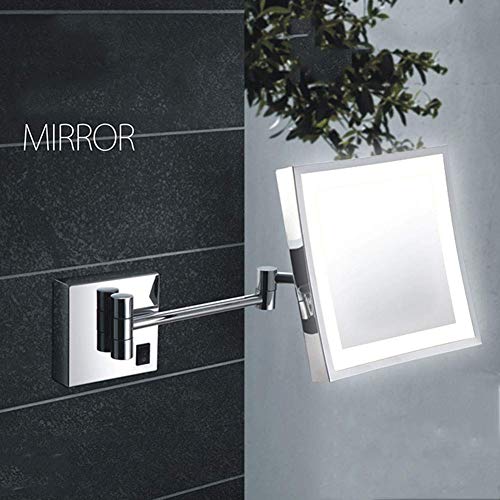 Miroir grossissant 3X mural carré avec bras extensible et connectique USB - 3