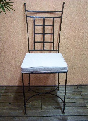 ORIGINAL Orientalischer Stuhl Gartenstuhl aus Metall Schwarz Athen | Marokkanischer Balkonstuhl Inkl. Sitzkissen… – Bild 5