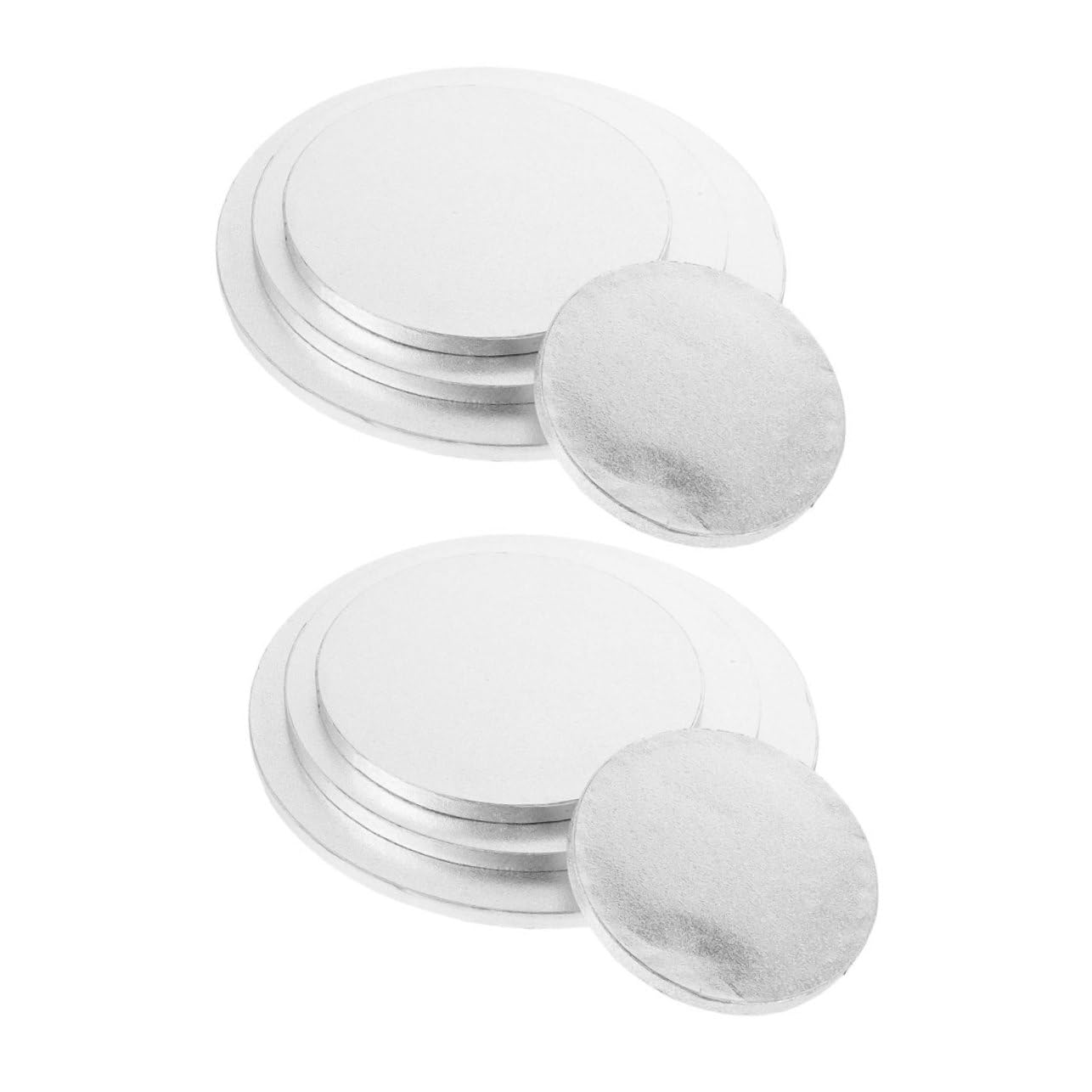 Sottotorta Rotondo in Cartone Ondulato 8 Pezzi Argento