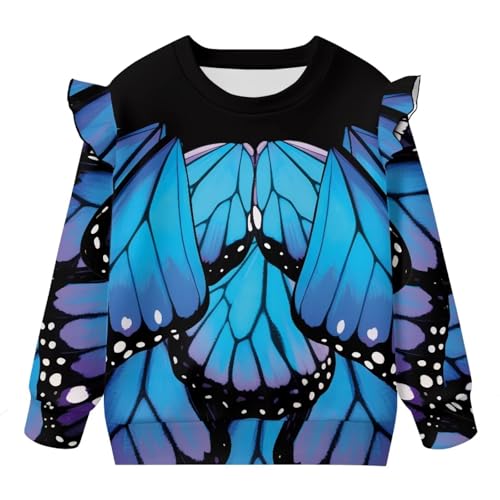 Toddler Girl Long Sleeve Ruffle Blouses Round Neck Stretchy Tops Fashion Tees Outfits Casual Lounge Wear for Child