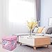 Foldable Cube Storage Toy Box - Folding Storage Ottoman Bedroom Stool Seat Children for Kids & Toddlers (Pink)