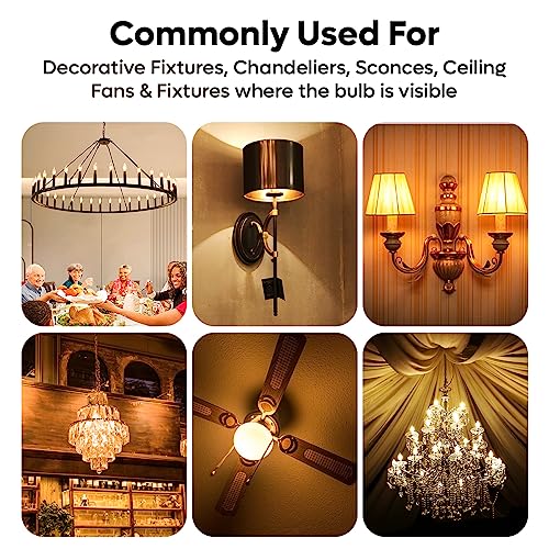 Pack Of 12 25 Watt Cfc Clear Flame Shaped Incandescent Light Bulb, Candelabra Base #TOP6