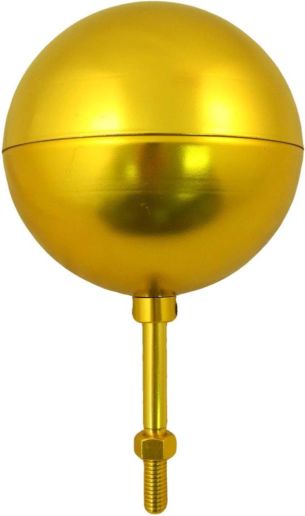 Gettysburg Flag Works 4" Diameter Gold Anodized Ball Flagpole Finial Topper for In-ground Outdoor Flagpoles