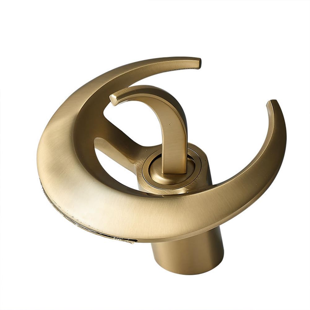 Mitigeur cascade de salle de bains en laiton or brossé pour un design moderne