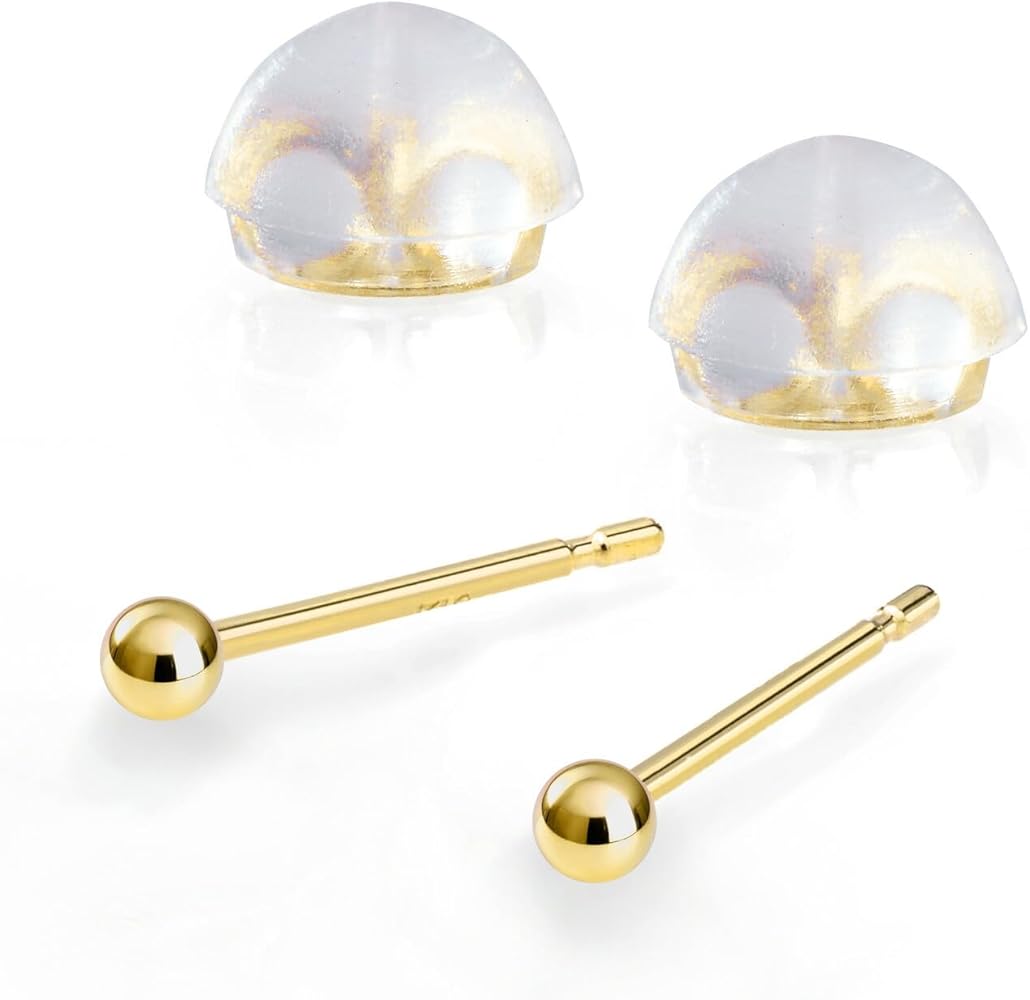 Amazon | 18金 K18 イエローゴールド ボールピアス 丸玉ピアス