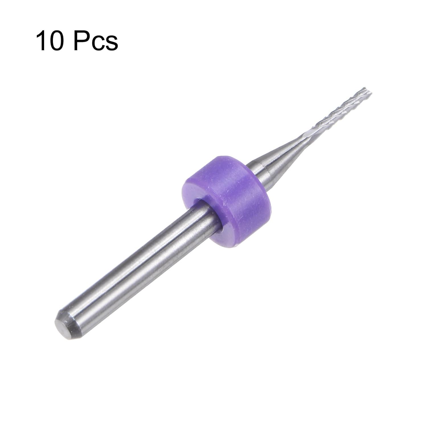 HARFINGTON 10pcs End Mill Bits 1.2mm Solid Carbide CNC Router Bits Engraving Cutter Tools for PCB Circuit Board Milling Machine Wood Carving, 1/8" Straight Shank