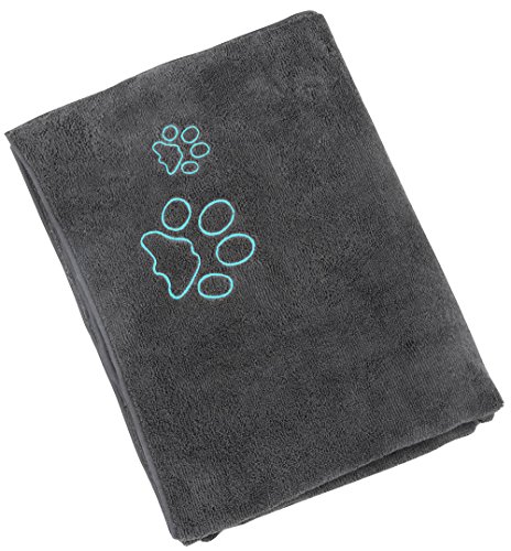 Winthome Super Absorbent Doggy Bath Towel, Microfibre Pet Bath Towel (L, Grey)