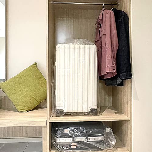 31x62 inches Extra Large Clear Drawstring Dust Covers Plastic Storage Bags Set of 4 Multi-Purpose for Storage and Keeping Luggage, Suitcase Good for Household Organizing Reusable