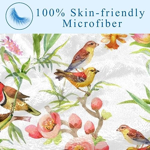 Couverture douce oiseau exotique camélia rose contre le froid