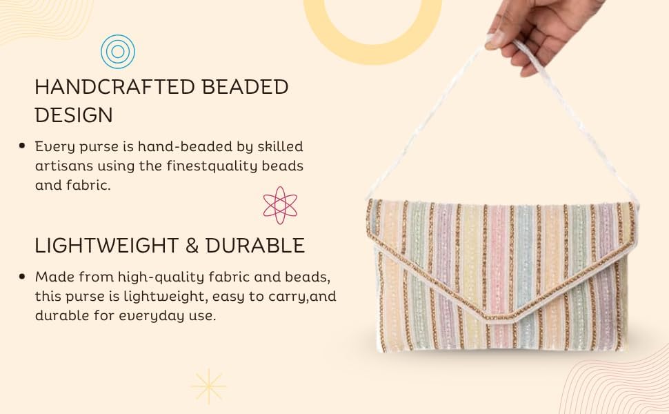 Clutch - Multicolour Glass Beads Clutch | Purses for Women Elegant Evening Bag for Parties, Weddings Clutch Purse | Beaded - Image 6