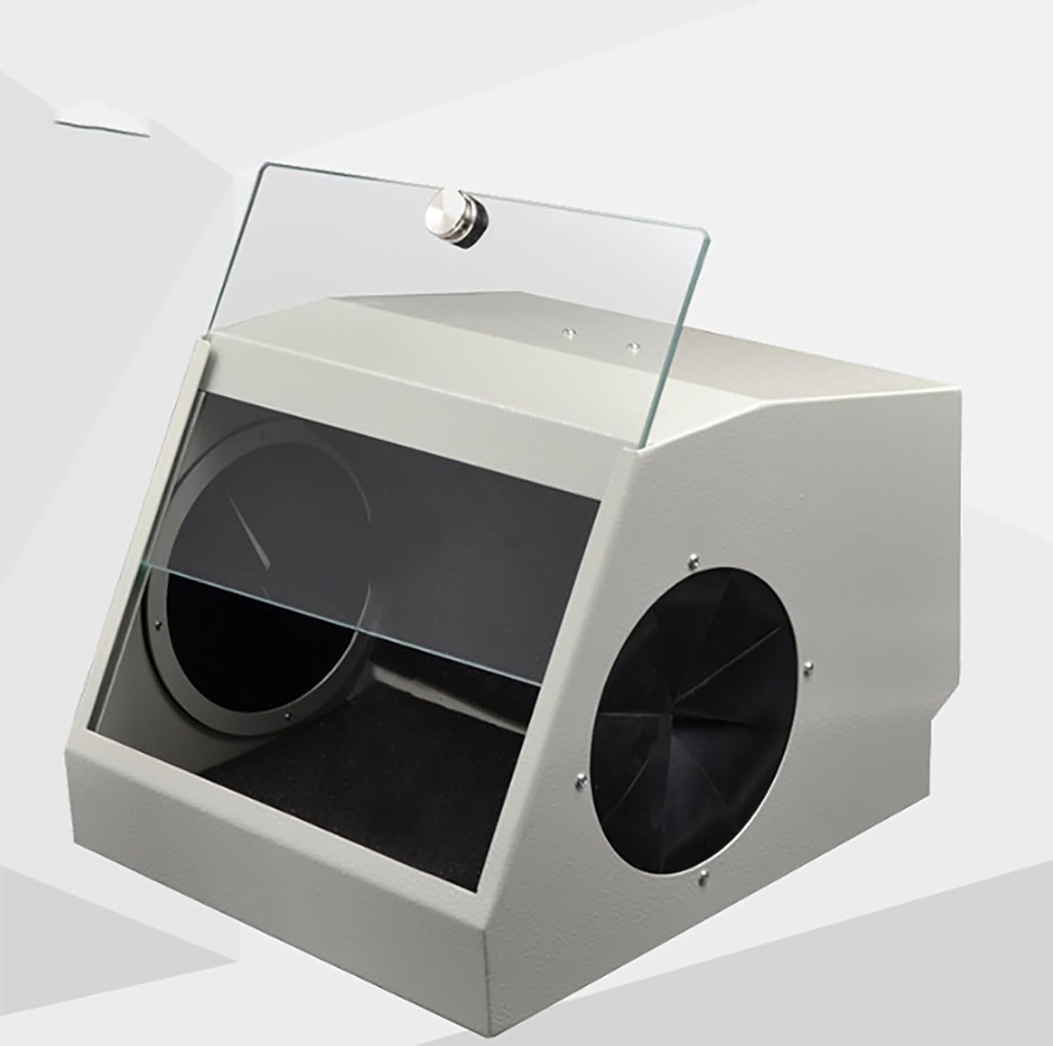 Dental Sandblasting Dust Box with Air Extraction & Filter, Strong Suction, LED Lighting for Enhanced Vision, Ideal for Sandblasting, Engraving & Lapping Operations