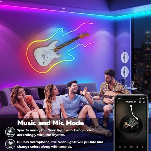 Image of AILBTON 200Ft Neon Rope Lights,Flexible Led Rope Lights Control with App /Remote,Multiple Modes Rope Lights,IP65 Outdoor RGB Led Neon Lights Waterproof,Music Sync Gaming Led Neon Light Strip