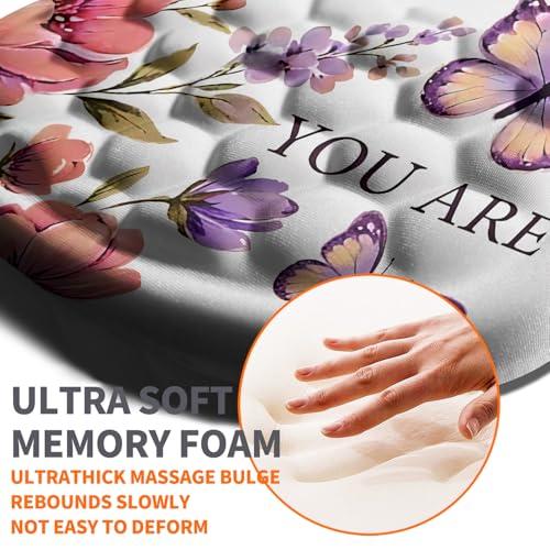Image of Ergonomic Joint Wrist Support Mouse Pad with Memory Foam Cushion Massage Bump, Carpal Tunnel Pain Relief Mousepad Slope Design for Wrist Rest, 11.8x7.9 in, You are