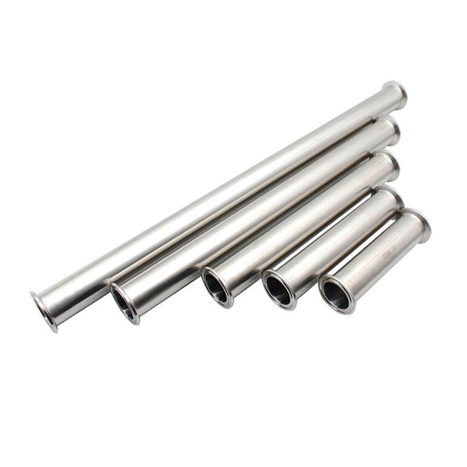 Tubo de carrete sanitario de tres abrazaderas de 3,8 cm y 5 cm, accesorio de tubería de acero inoxidable 304/316L (OD 19/25/32/38/51 mm) para destilación, preparación (SUS304-100 mm, OD19 mm TC50.5)