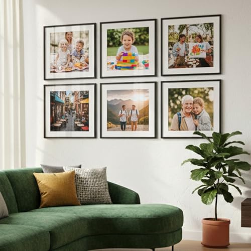 Image of kotart Photo Frame For Wall | Aesthetic Collage Picture Frames For Wall Decor | Rectangular Photo Frames For Home Decor Office Livingroom Bedroom | Pack of 6 (12X12 inch)