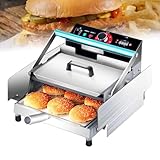 Aioneer Gewerbliche Hamburger-Backmaschine, Doppelschicht-Hamburgerbrötchen-Heizmaschine, Brotbackautomat Mit 0–3-Minuten-Timer, Temperaturregelung 50–300 °C, Für Küchen Und Rest