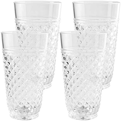 PG Drinkware Collection - Premium Quality Super Clear Acrylic 20oz Plastic Water Tumblers - Set 4 Product Name