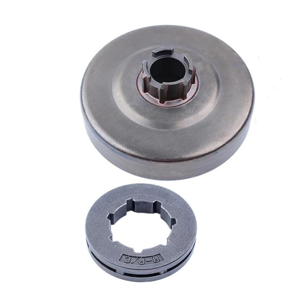 Kit de tambor de embrague 3/8 8T con llanta de piñón for motosierras Hus 272, 272XP, 268, 266, 66 y 61, Motosierra Gasolina 501831504, 50