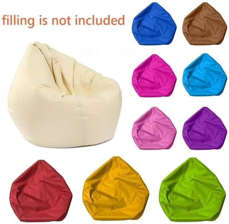 Miniatura 3 de Koolouispoper Lazy BeanBag - Sillas individuales para sofá sin relleno, color sólido, impermeable, Oxford, puf, puff puff para sofá tatami (XL, 39.4