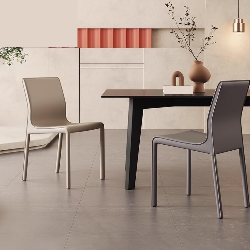 Office Chair Italian Minimalist Saddle Leather Dining Chair Home Reclining Restaurant Leather Chairs Scandinavian Hotel Simple Chair Gaming Chair