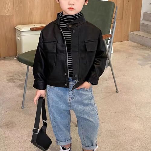Toddler Girls Boys Winter Coats Faux Leather Jacket Zipper Outerwear Winter Clothes for 10 Years Boy Winter Jacket2