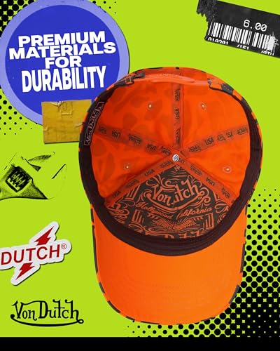 Image of Von Dutch Men & Womens Baseball Caps - Breathable Adjustable Snapback Soft Cotton Canvas Curved Brim Vintage Hat