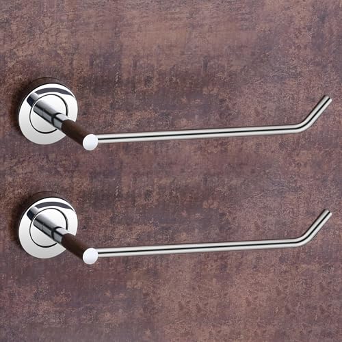 Image of Plantex Towel Holder for Bathroom /Stainless Steel Napkin Ring /Towel Hanger for Wash Basin /Bathroom Accessories - Pack of 2 (Chrome)