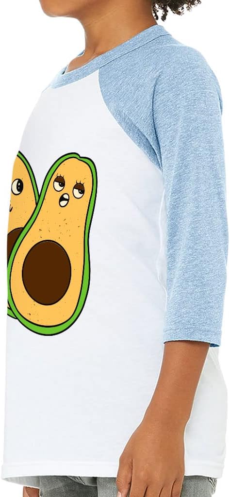Avocado Print Kids' Baseball T-Shirt - Beautiful 3/4 Sleeve T-Shirt - Print Baseball Tee